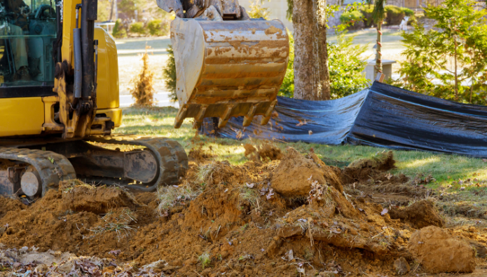 Residential property excavation in Charlotte, NC by local experts.